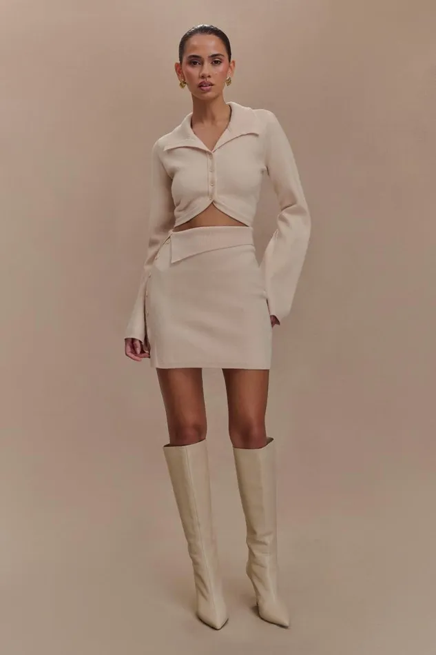 Women Meshki Dresses Annabelle Knit Mini Skirt 8211 Cream