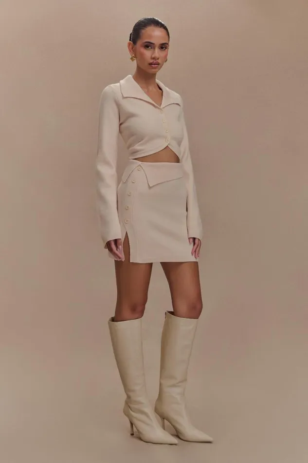 Women Meshki Dresses Annabelle Knit Mini Skirt 8211 Cream