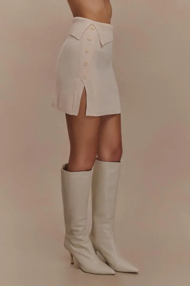 Women Meshki Dresses Annabelle Knit Mini Skirt 8211 Cream