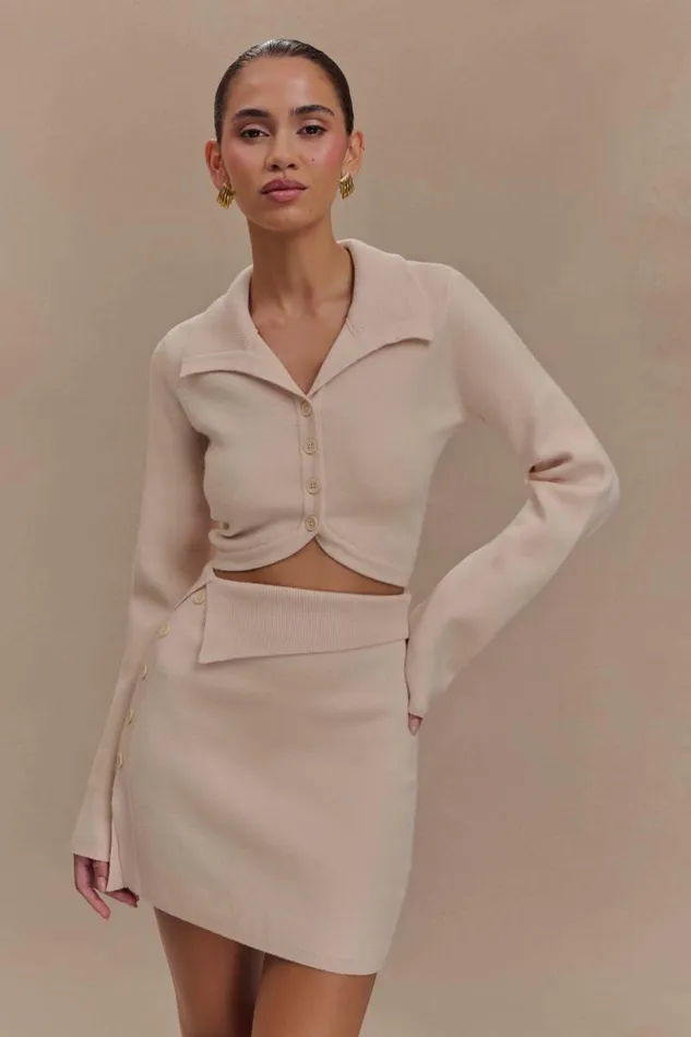 Women Meshki Dresses Annabelle Knit Mini Skirt 8211 Cream
