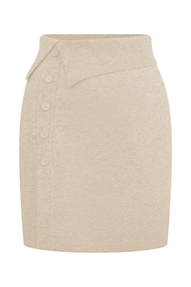 Women Meshki Dresses Annabelle Knit Mini Skirt 8211 Cream