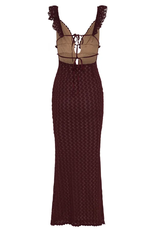 Women Meshki Dresses Ezra Lace Maxi Dress 8211 Plum