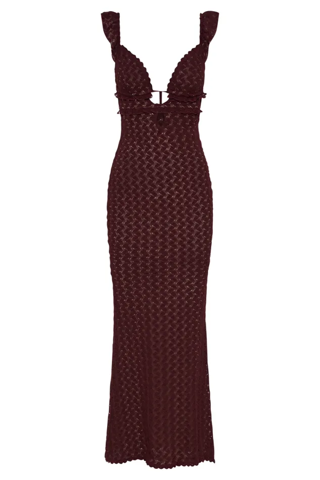 Women Meshki Dresses Ezra Lace Maxi Dress 8211 Plum