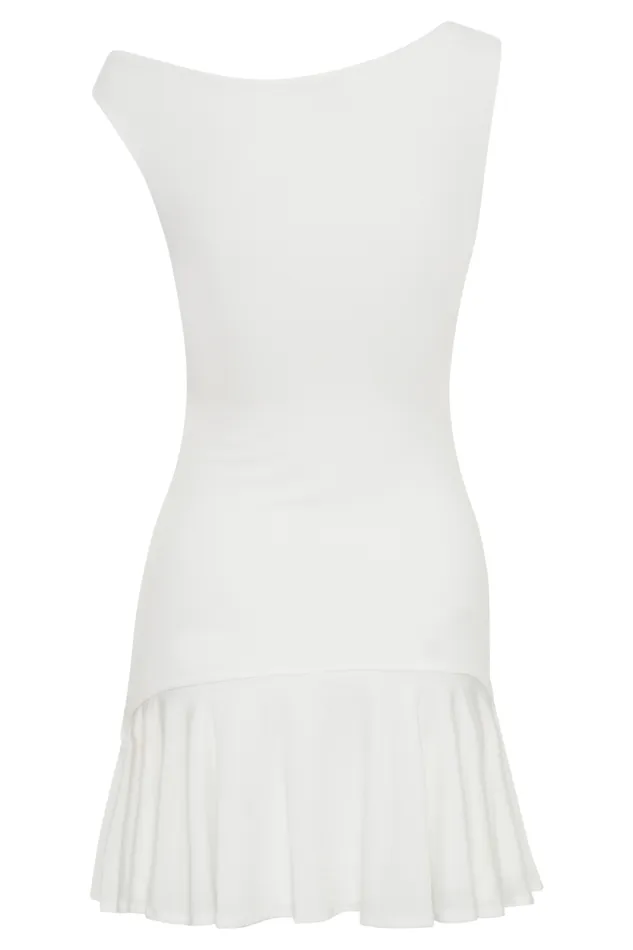 Women Meshki Dresses Irving Off Shoulder Slinky Mini Dress 8211 Ivory