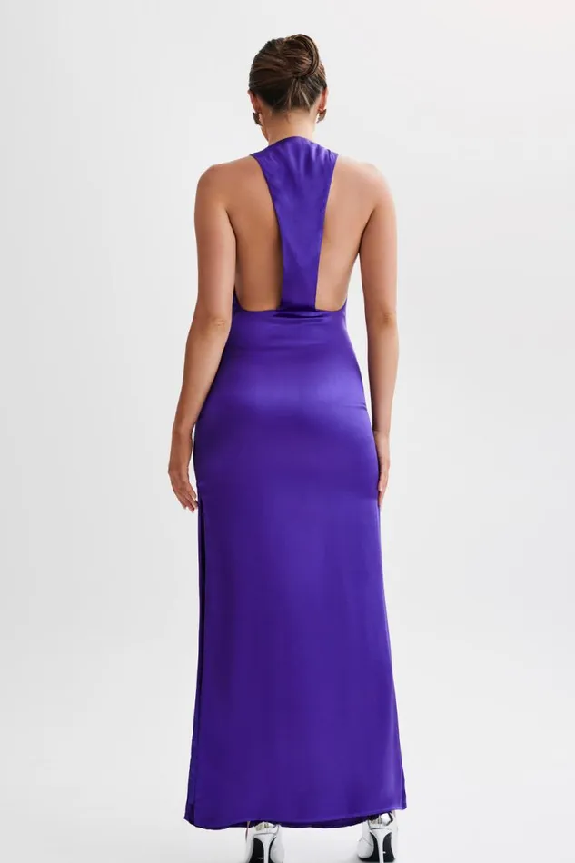 Women Meshki Dresses Jacquelyn Racerback Maxi Dress 8211 Deep Purple