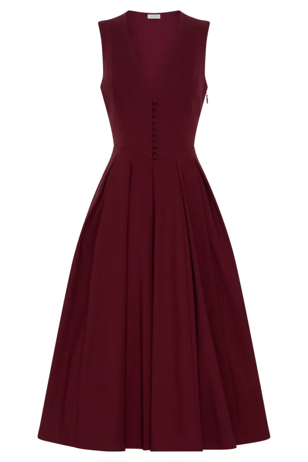Women Meshki Dresses Keely Cotton Sleeveless Midi Dress 8211 Wine