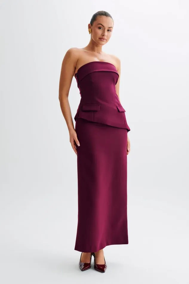 Women Meshki Dresses Micah Suiting Strapless Top 8211 Plum