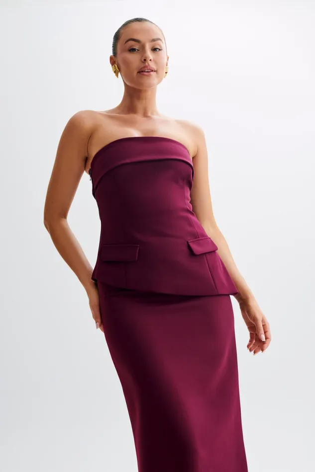 Women Meshki Dresses Micah Suiting Strapless Top 8211 Plum