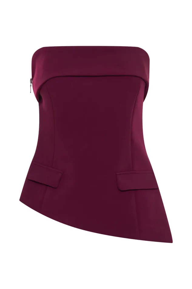 Women Meshki Dresses Micah Suiting Strapless Top 8211 Plum