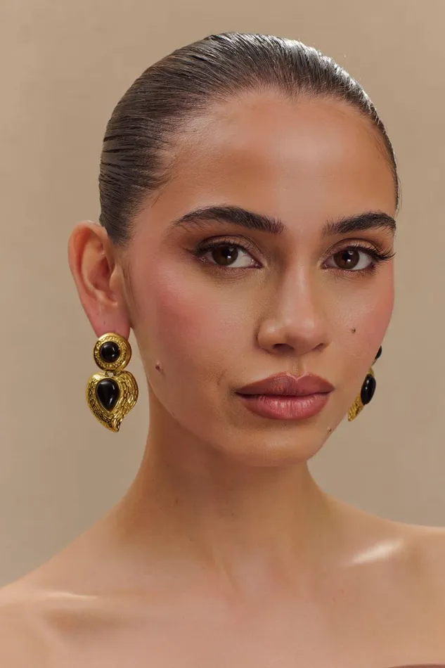 Women Meshki Jewellery Lillian Vintage Drop Earrings 8211 Gold