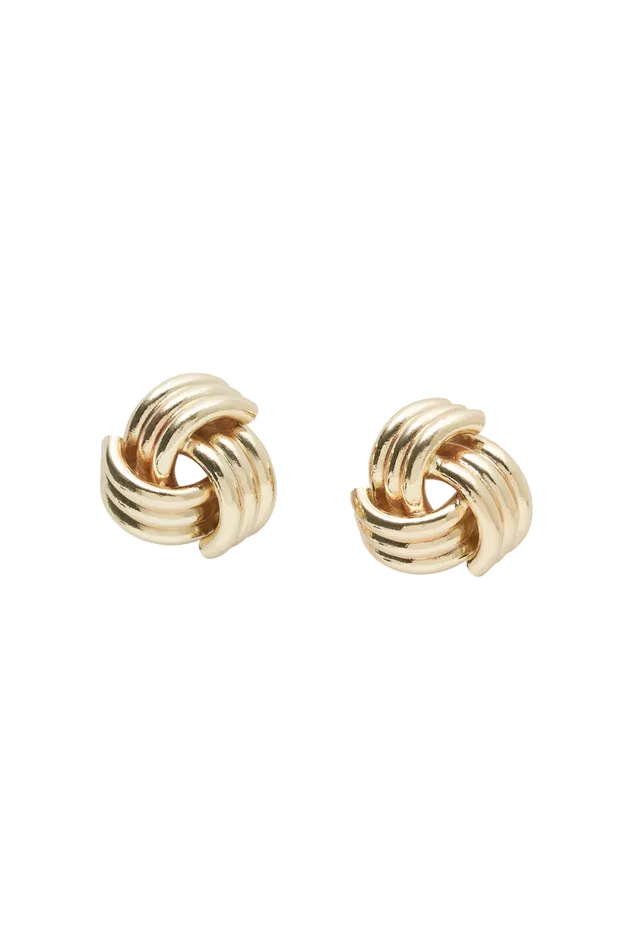 Women Meshki Jewellery Rowan Knotted Earrings 8211 Gold