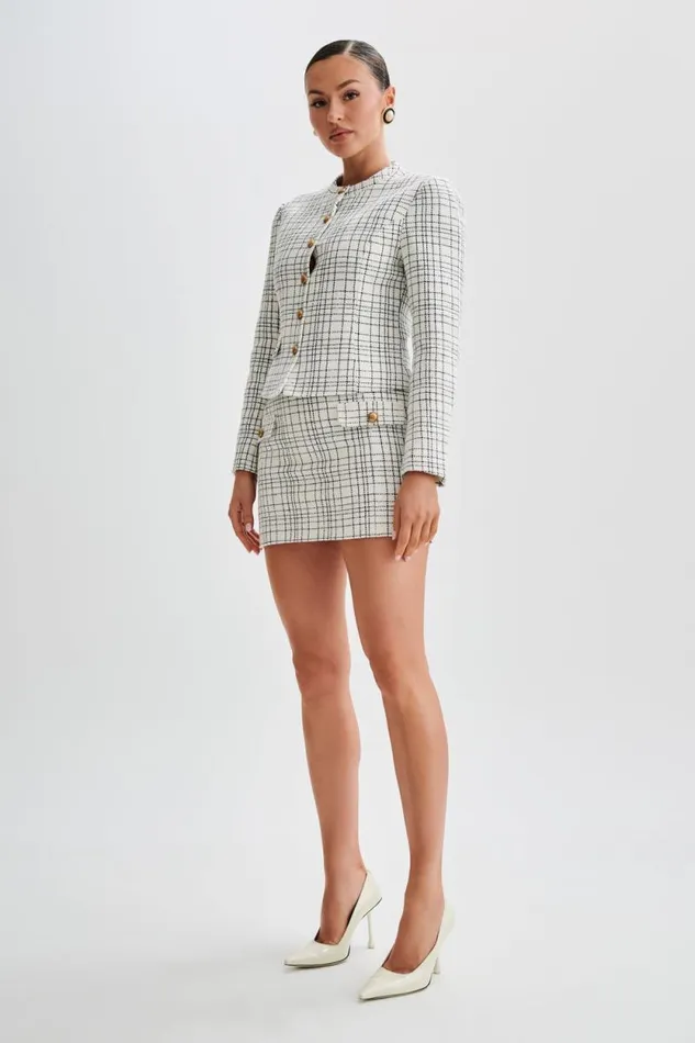 Women Meshki Outerwear Priscilla Tweed Jacket 8211 White