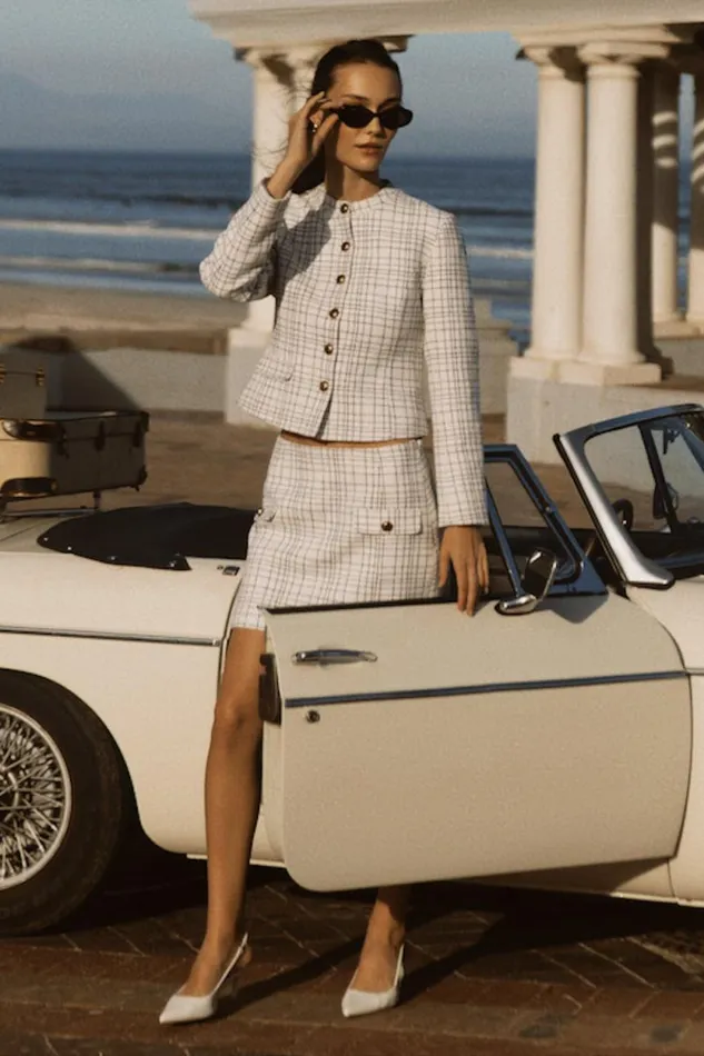 Women Meshki Outerwear Priscilla Tweed Jacket 8211 White