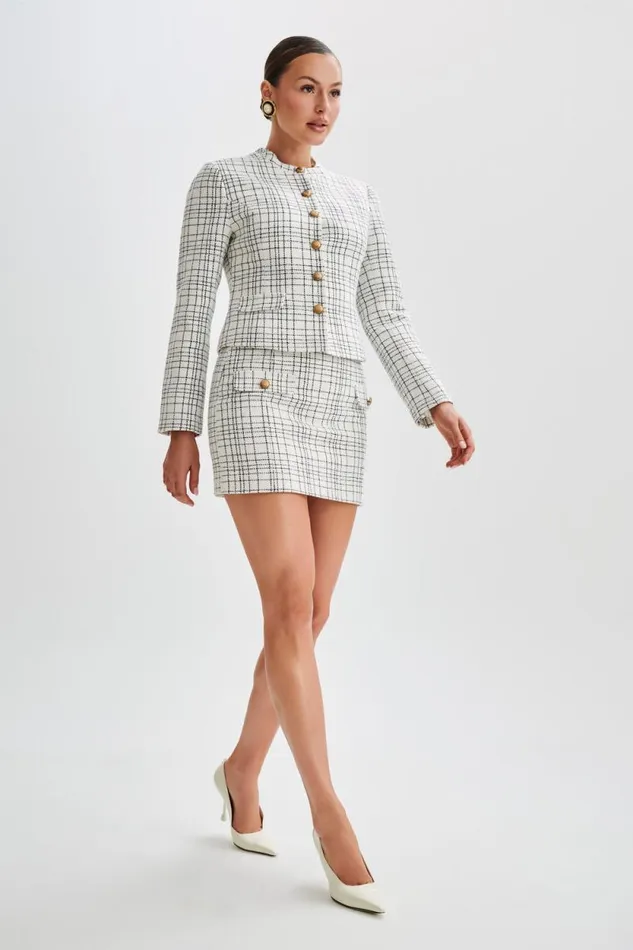 Women Meshki Outerwear Priscilla Tweed Jacket 8211 White