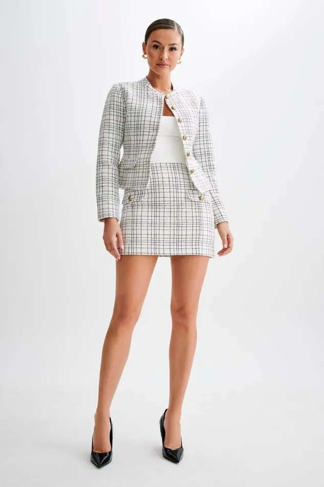 Women Meshki Outerwear Priscilla Tweed Jacket 8211 White