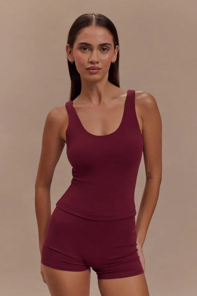 Women Meshki Tops Alexandra Yoga Top 8211 Burgundy