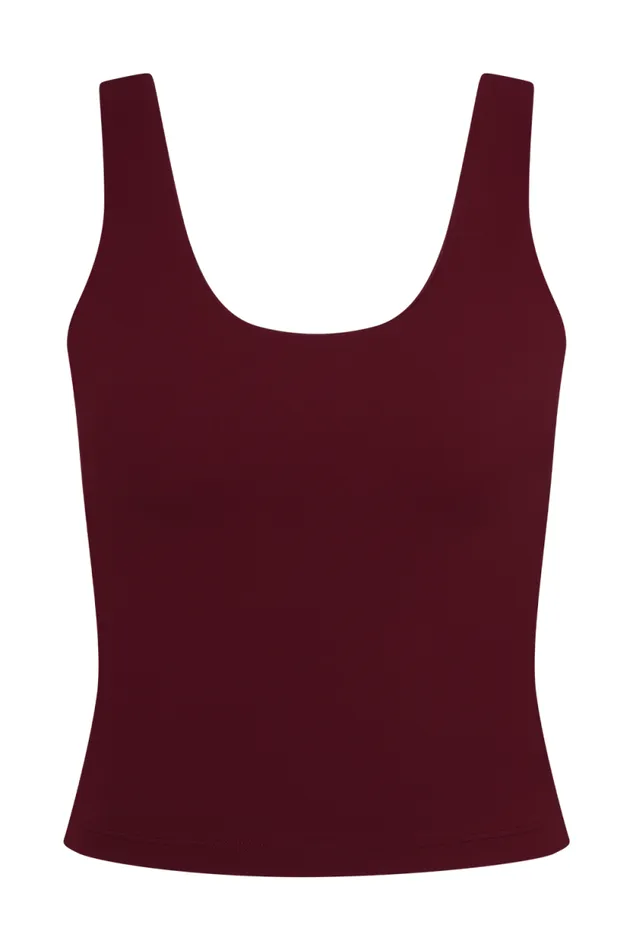 Women Meshki Tops Alexandra Yoga Top 8211 Burgundy