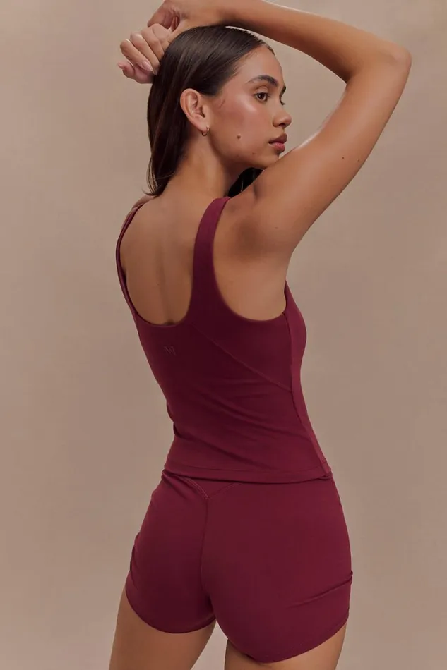 Women Meshki Tops Alexandra Yoga Top 8211 Burgundy