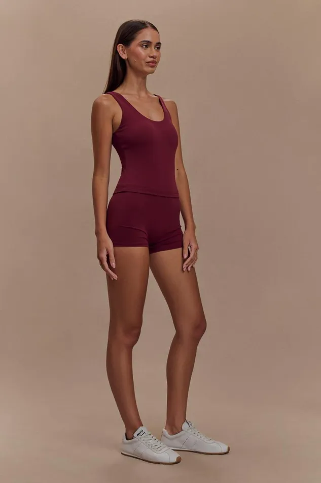 Women Meshki Tops Alexandra Yoga Top 8211 Burgundy