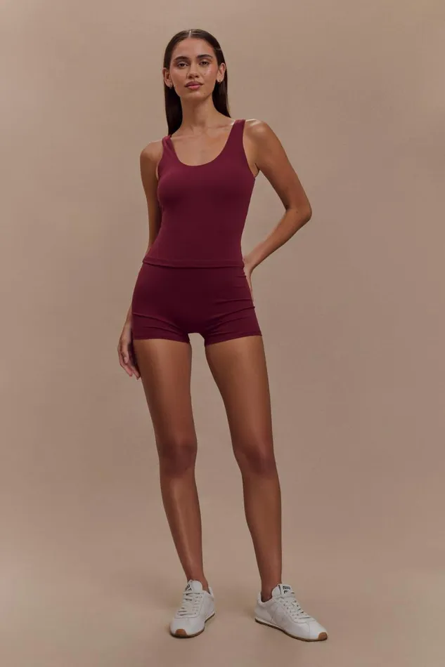 Women Meshki Tops Alexandra Yoga Top 8211 Burgundy