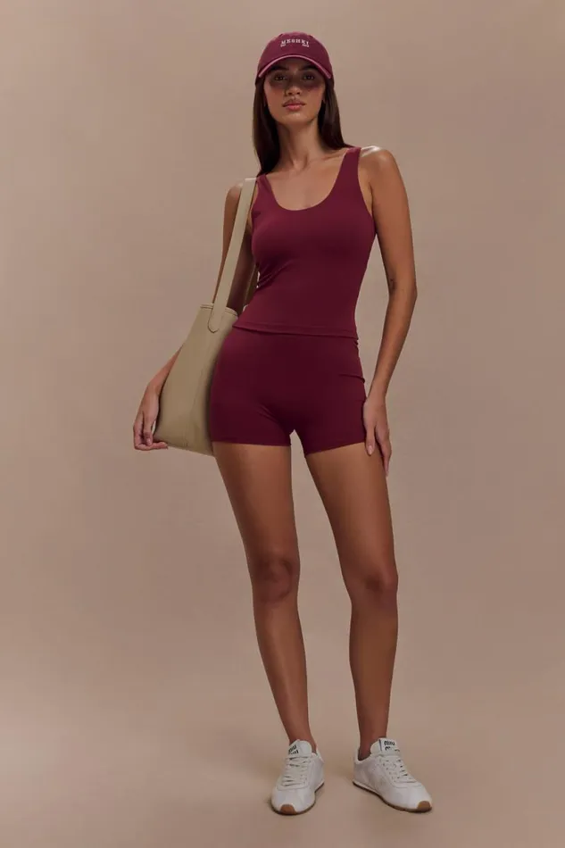 Women Meshki Tops Alexandra Yoga Top 8211 Burgundy