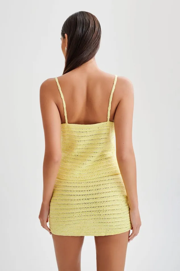 Women Meshki Tops Arwen Embellished Knit Top 8211 Lemon
