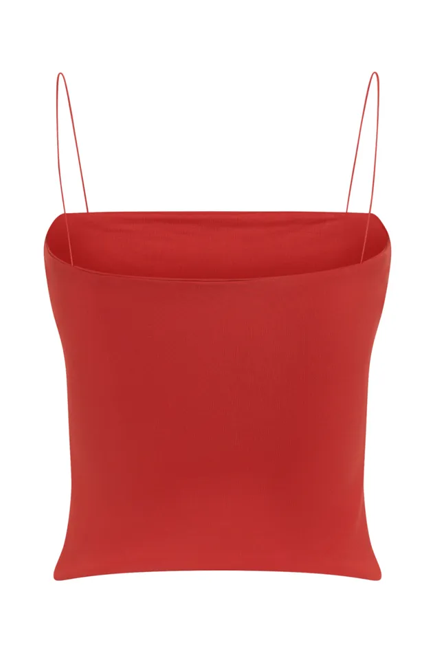 Women Meshki Tops Arya Longline Spaghetti Strap Top 8211 Ruby