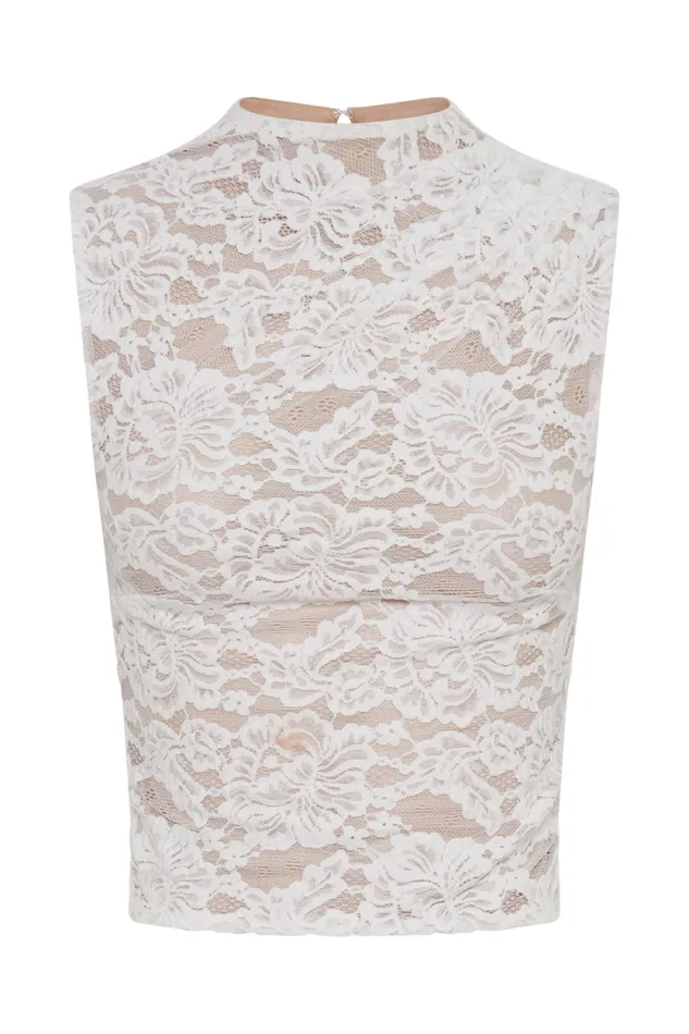 Women Meshki Tops Daniela Lace Plisse Sleeveless Top 8211 Ivory