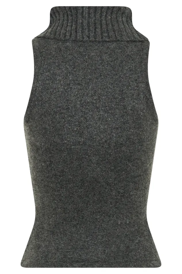 Women Meshki Tops Elise Roll Neck Knit Top 8211 Charcoal Marle