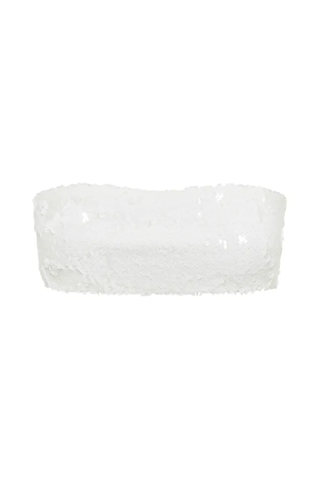 Women Meshki Tops Emerie Strapless Sequin Bandeau 8211 White