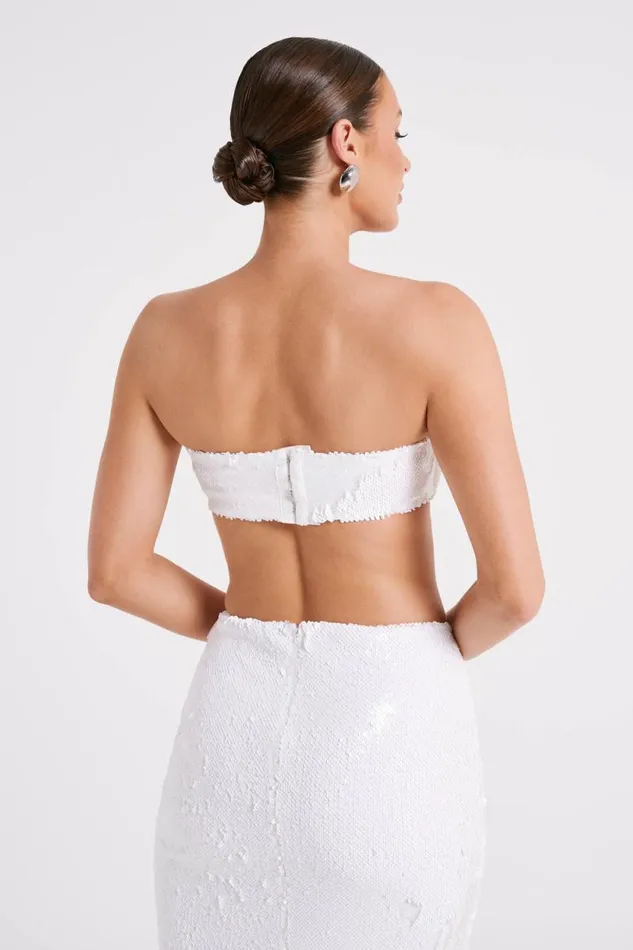 Women Meshki Tops Emerie Strapless Sequin Bandeau 8211 White