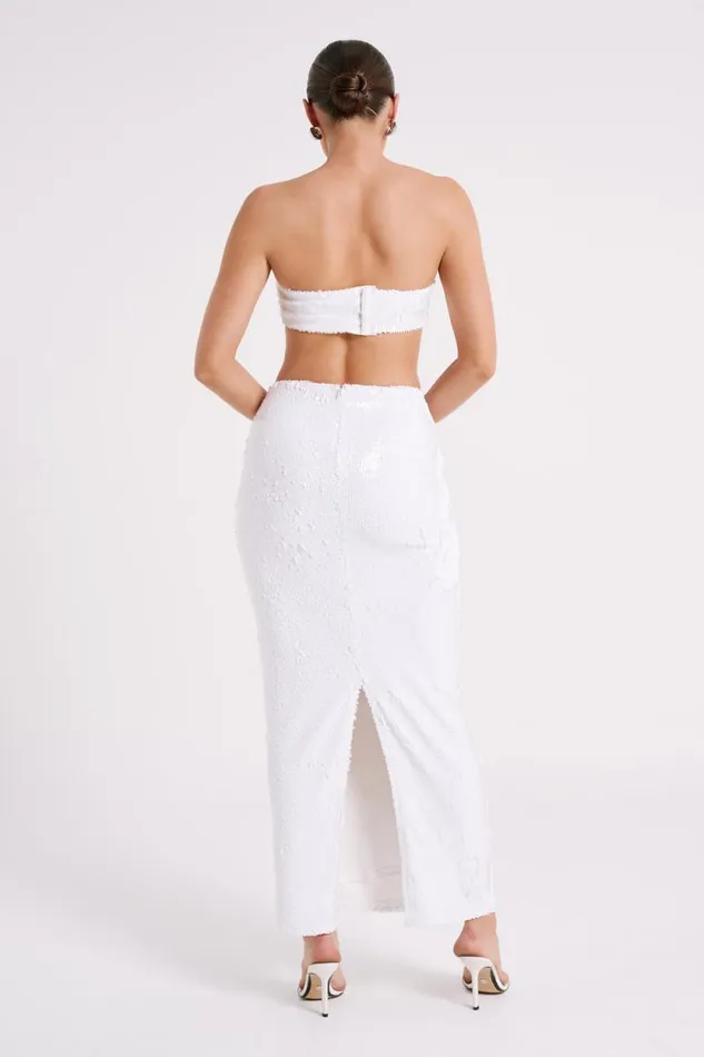 Women Meshki Tops Emerie Strapless Sequin Bandeau 8211 White