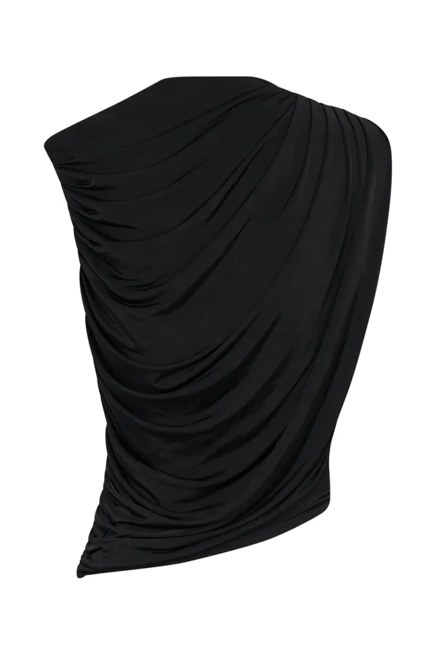 Women Meshki Tops Griselda Draped Slinky Sleeveless Top 8211 Black