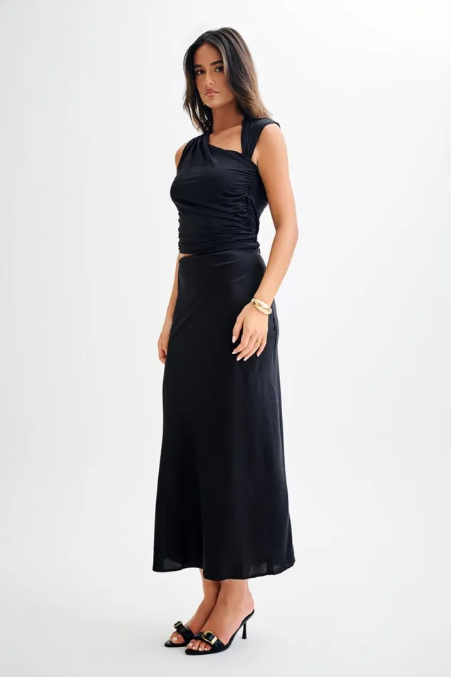 Women Meshki Tops Griselda Draped Slinky Sleeveless Top 8211 Black
