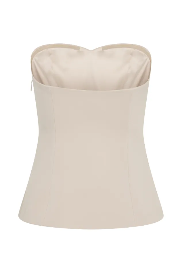 Women Meshki Tops Lindie Strapless Suiting Top 8211 Sand