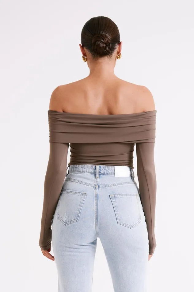Women Meshki Tops Lucinda Recycled Nylon Off Shoulder Top 8211 Coco