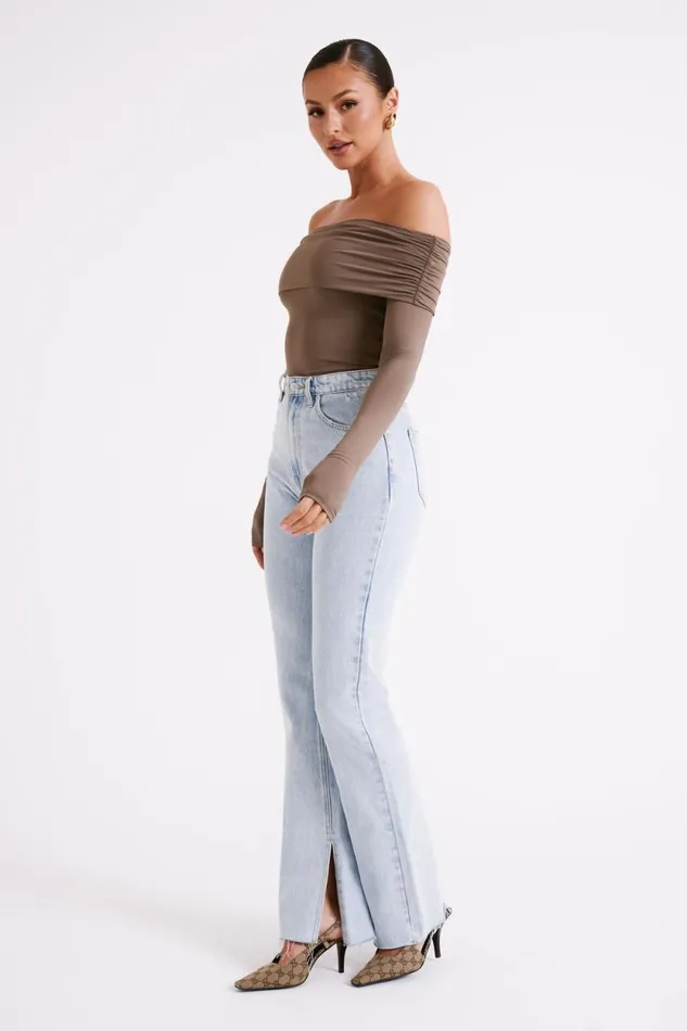 Women Meshki Tops Lucinda Recycled Nylon Off Shoulder Top 8211 Coco