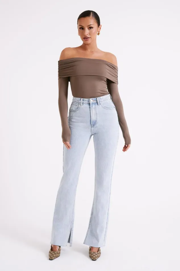 Women Meshki Tops Lucinda Recycled Nylon Off Shoulder Top 8211 Coco