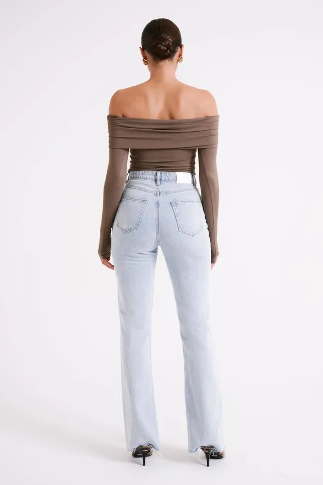 Women Meshki Tops Lucinda Recycled Nylon Off Shoulder Top 8211 Coco