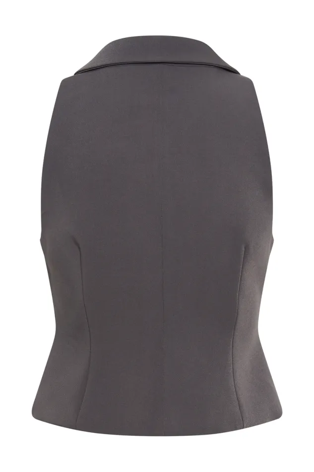 Women Meshki Tops Mura Suiting Vest 8211 Charcoal