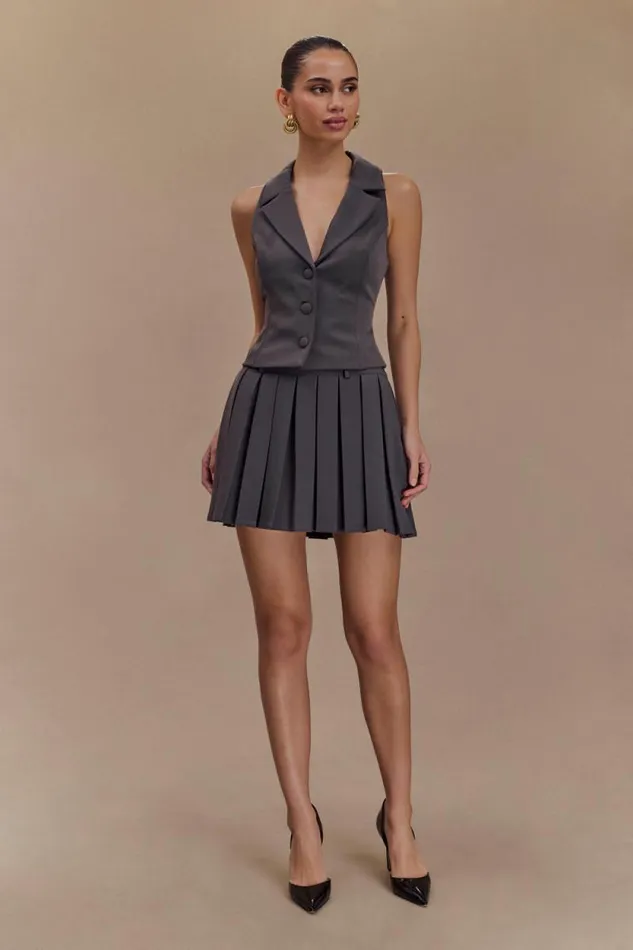 Women Meshki Tops Mura Suiting Vest 8211 Charcoal