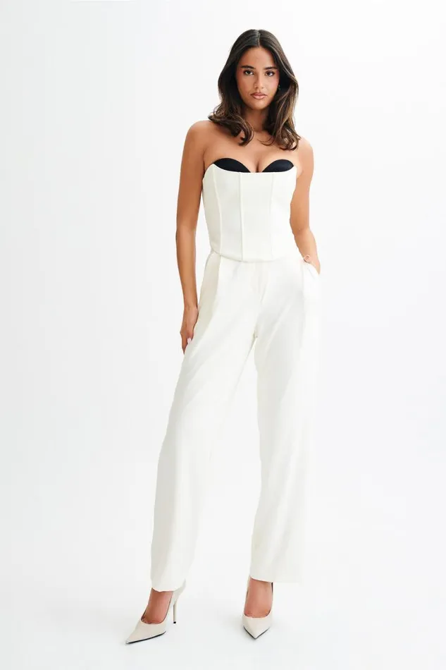 Women Meshki Tops Oceane Contrast Suiting Strapless Corset 8211 White