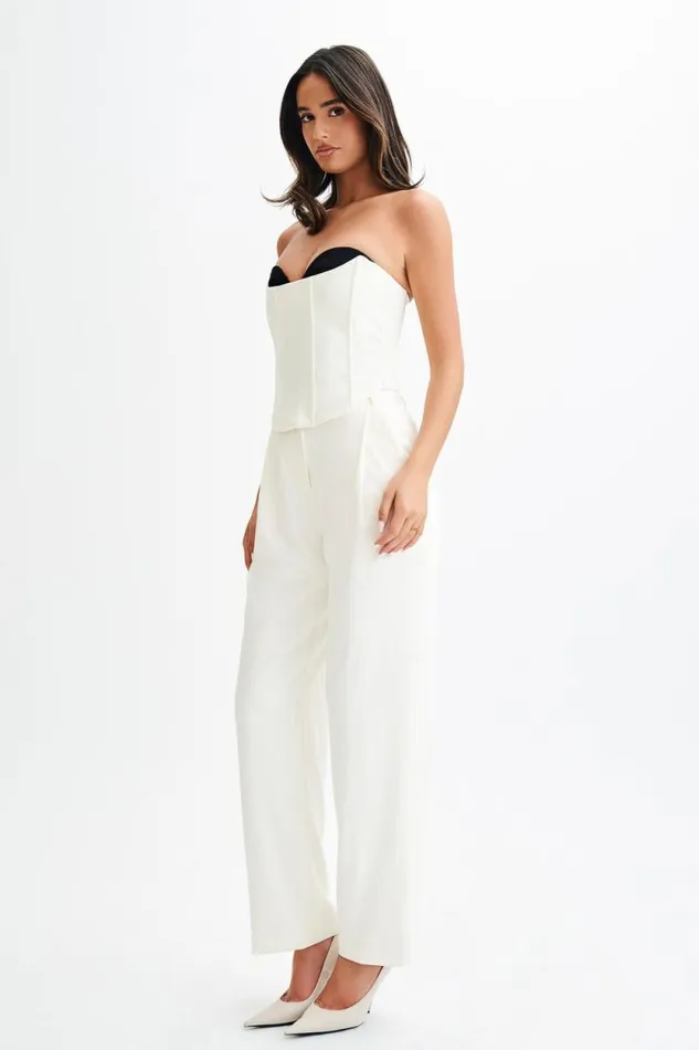 Women Meshki Tops Oceane Contrast Suiting Strapless Corset 8211 White
