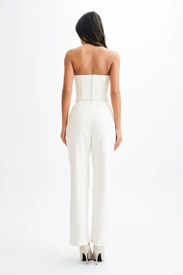 Women Meshki Tops Oceane Contrast Suiting Strapless Corset 8211 White