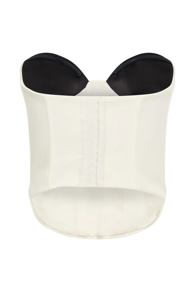 Women Meshki Tops Oceane Contrast Suiting Strapless Corset 8211 White