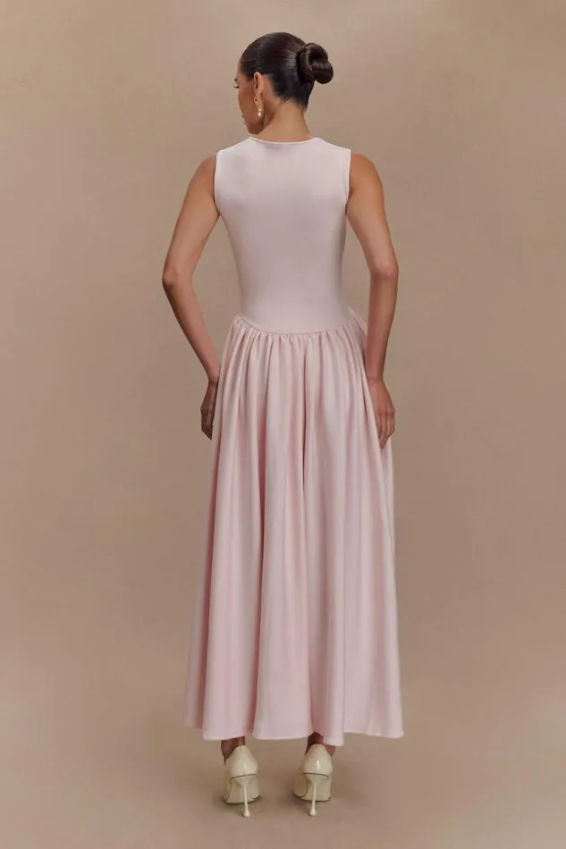 Women Meshki Tops Sharon Scuba Jersey Midi Dress 8211 Ballet Pink