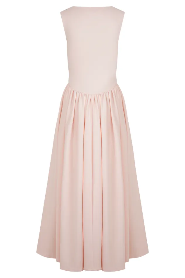 Women Meshki Tops Sharon Scuba Jersey Midi Dress 8211 Ballet Pink