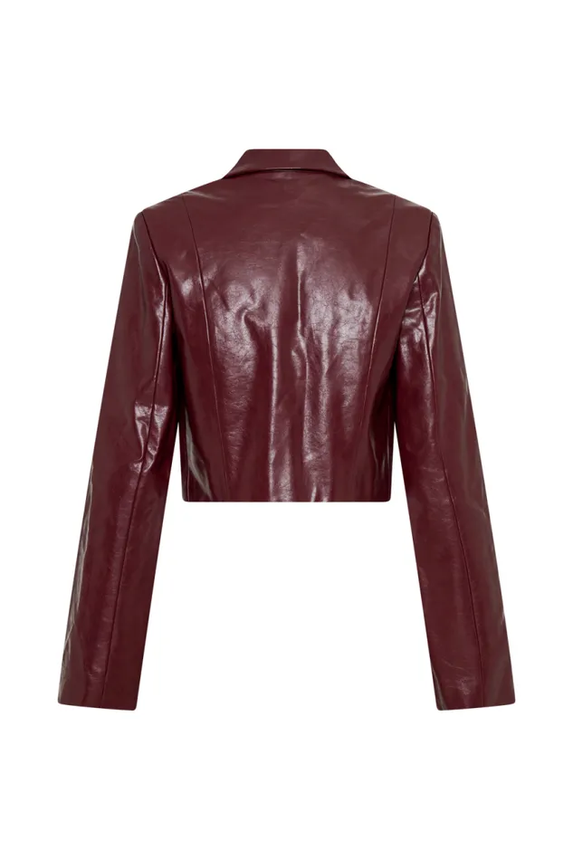 Women Meshki Two Piece Sets Oli Faux Leather Long Sleeve Top 8211 Cherry Red