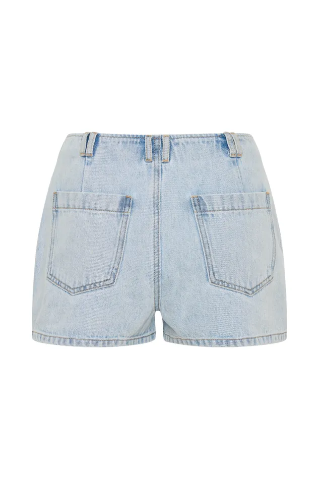Women Meshki Two Piece Sets Tobias Denim Shorts 8211 Light Blue