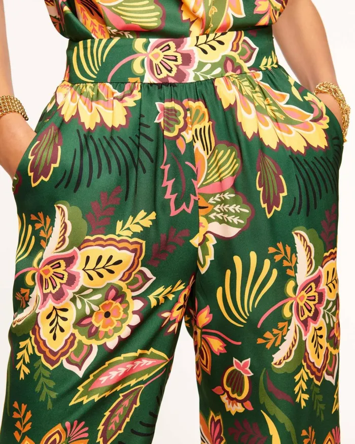 Women Mila Wide Leg Pant Spruce Floral Ramy Brook Pants Women Mila Wide Leg Pant Spruce Floral Ramy Brook Pants
